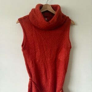 Elegant Orange Cowl Neck Sweater